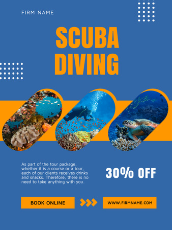 Scuba Diving Ad Poster 36x48in Modelo de Design