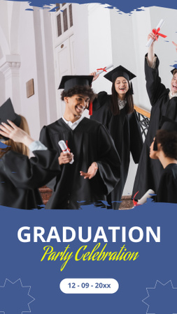 Cheerful Students at Graduation Party Instagram Story Design Template