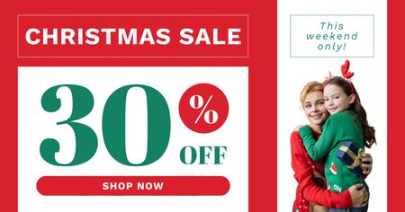 Christmas Sale for Families and Kids Facebook AD Design Template