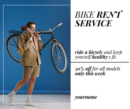 bicicletas da cidade para alugar Facebook Modelo de Design