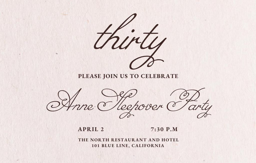 Sleepover Birthday Party Offer Invitation 4.6x7.2in Horizontal – шаблон для дизайну