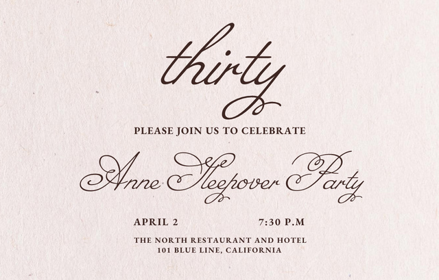 Sleepover Birthday Party Offer Invitation 4.6x7.2in Horizontal tervezősablon