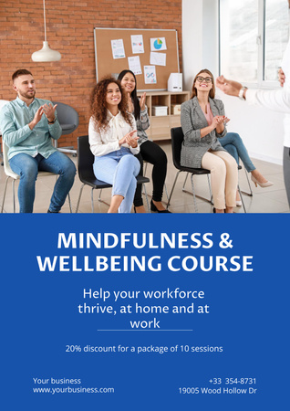 Template di design Mindfullness and Wellbeing Course Poster