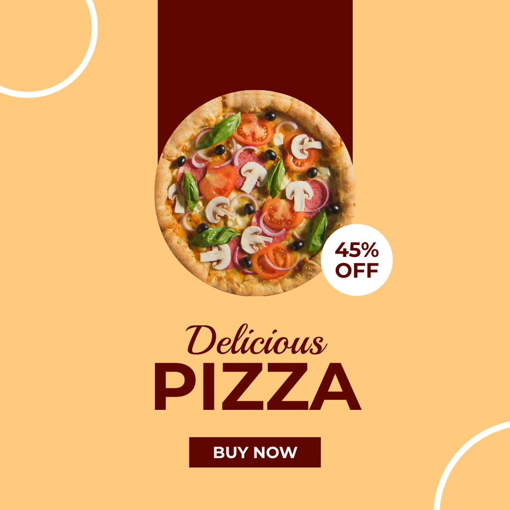 Designvorlage Discount on Delicious Pizza für Instagram