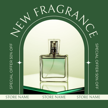 Fragrance Discount Offer on green Instagram Design Template