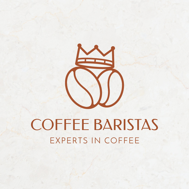 Cafe Baristas Ad with Coffee Beans and Crown Logo 1080x1080px Design Template