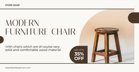 Discount on Modern Wooden Chair Facebook AD Design Template