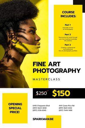 Photography Masterclass Promotion with Young Woman Tumblr Design Template