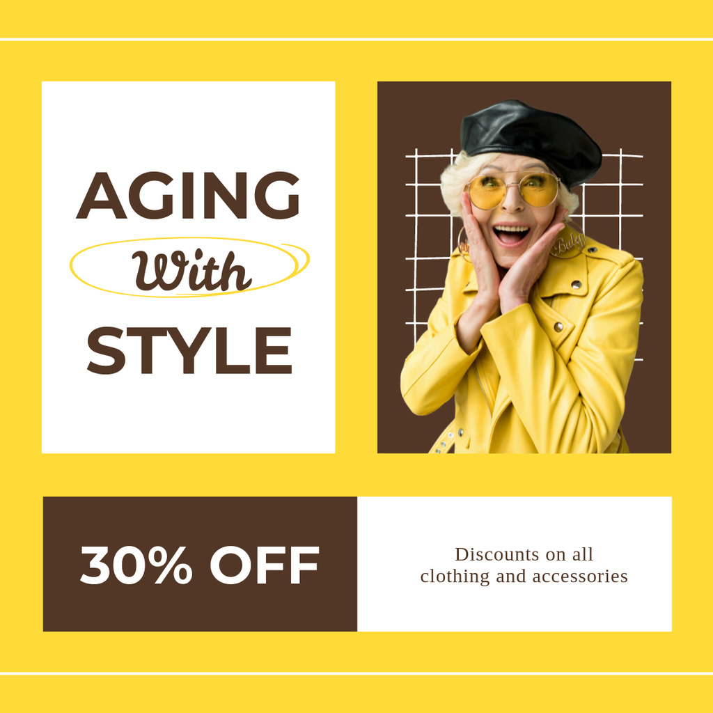 Clothing And Accessories For Seniors Sale Offer Instagram – шаблон для дизайна
