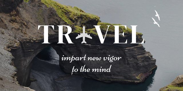 Travel Inspiration with Scenic Cliff Twitter tervezősablon