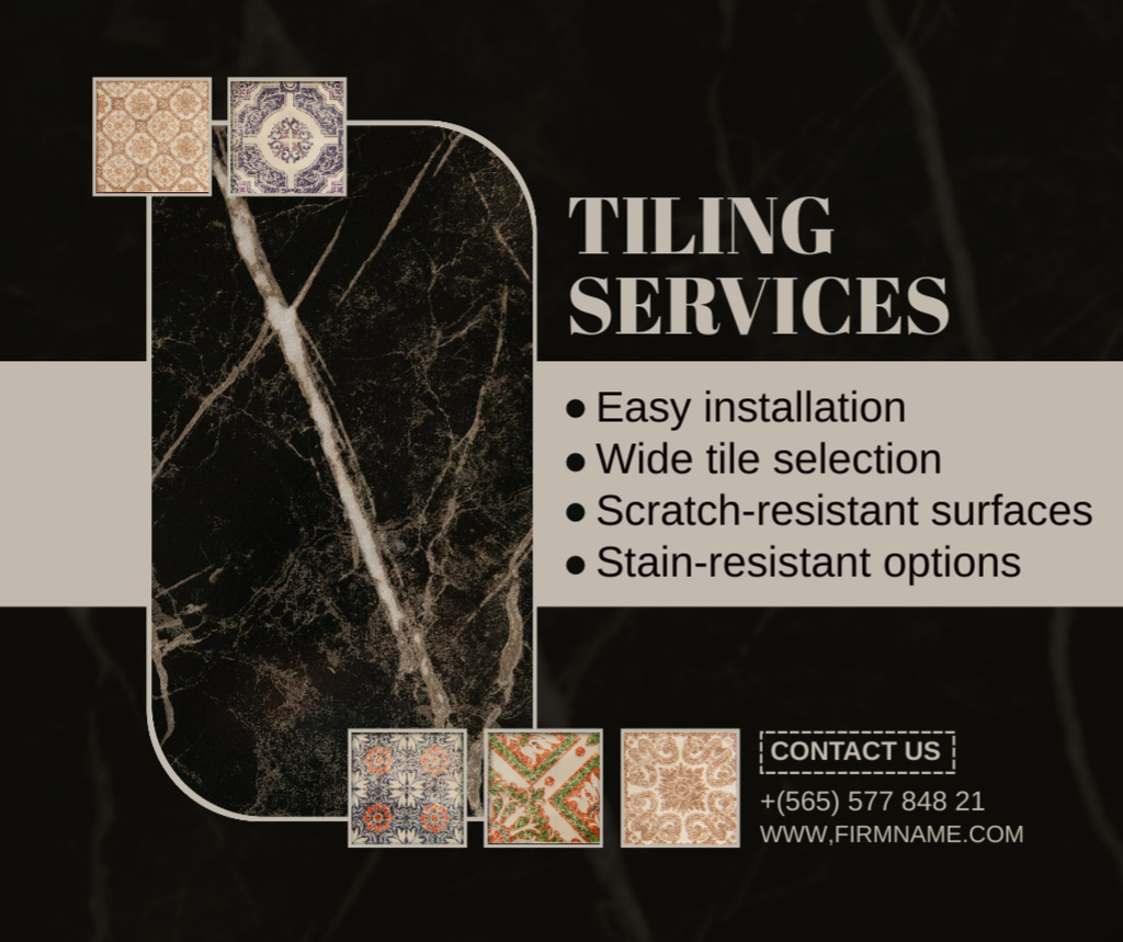 Designvorlage List of Tiling Services für Facebook