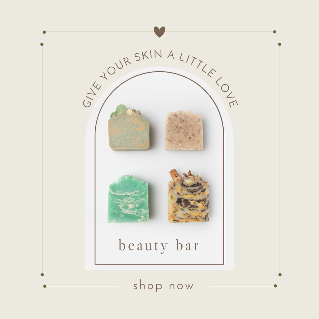 Beauty Bar Ad with Handmade Soap Instagram Modelo de Design