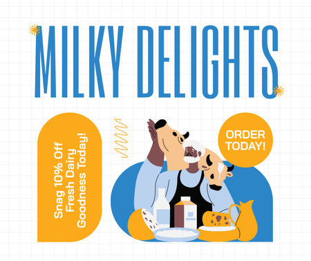 Delightful Fresh Milk Facebook Design Template