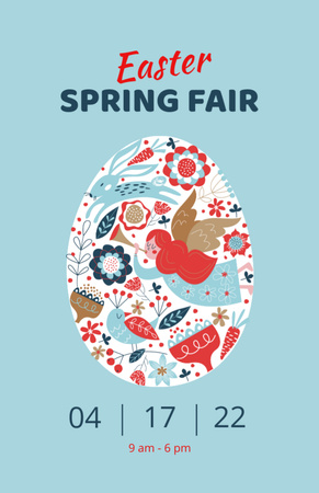 Easter Fair Announcement on Blue Flyer 5.5x8.5in tervezősablon