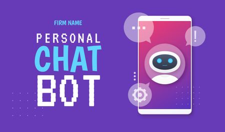 Template di design Online Chatbot Services Business card