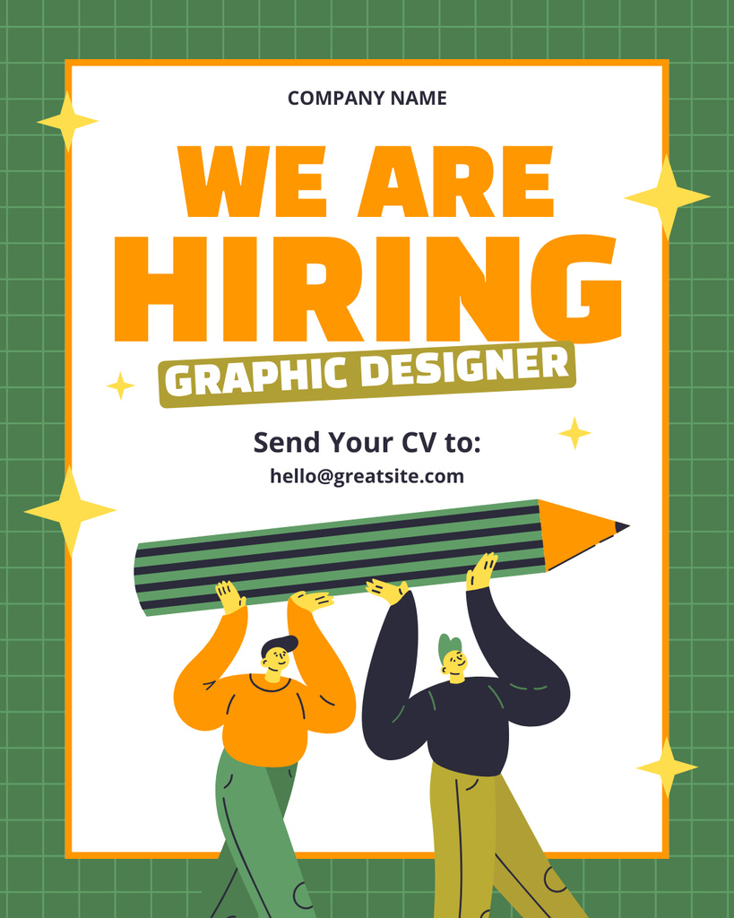 Designvorlage Graphic Designer Position Is Open für Instagram Post Vertical