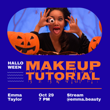 Halloween's Makeup Tutorial Ad Instagram Design Template