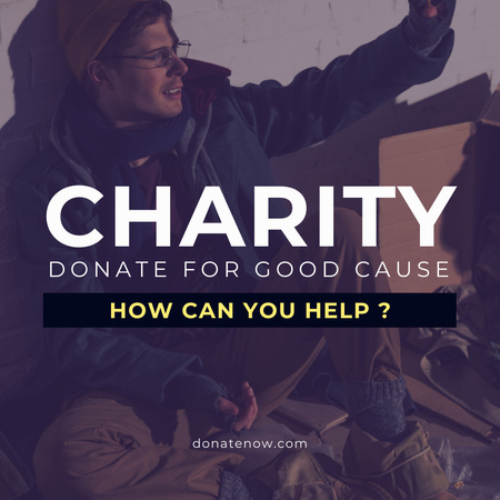 Ontwerpsjabloon van Instagram van Aankondiging van liefdadigheidsactie met donaties