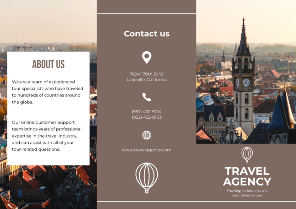Travel Agency Services Offer Brochure tervezősablon