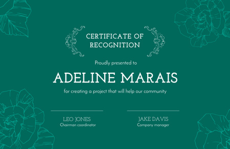 Platilla de diseño Recognition Award for Project Creating Certificate 5.5x8.5in