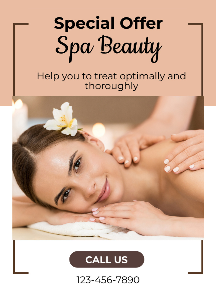 Offer of Relaxing Massage and Body Treatments Flayer Design Template