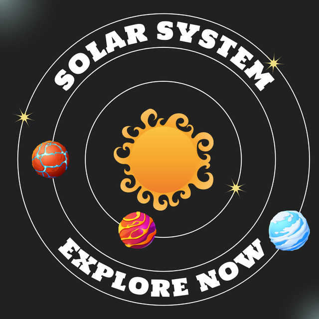 Virtual Tour Solar System Exploring Instagramデザインテンプレート