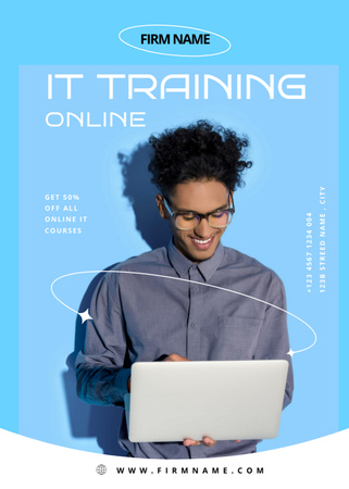 Anúncio de treinamento on-line de TI Flayer Modelo de Design