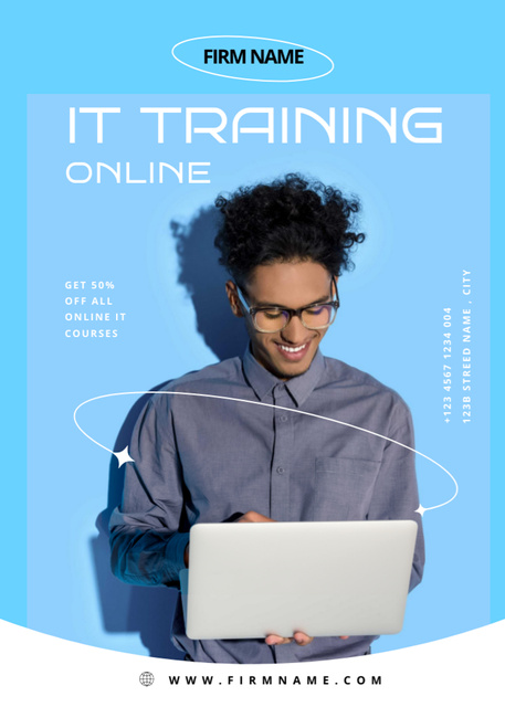 Online IT Training Announcement Flayerデザインテンプレート