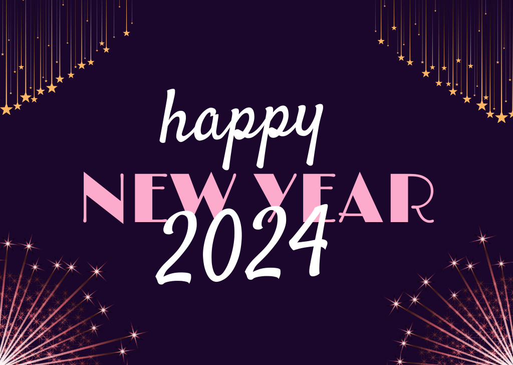 Cute New Year Greeting Card Design Template