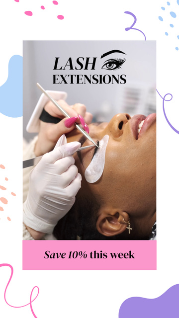 Designvorlage Beauty Salon With Lash Extensions With Discount für TikTok Video