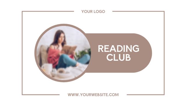 Reading Club Invitation Business Card US Šablona návrhu