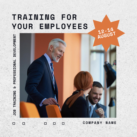 Job Training Announcement with Professional Team Animated Post Design Template