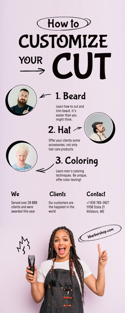 Hairstylist with Tools Infographic Modelo de Design
