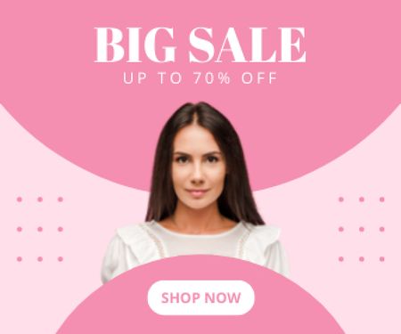 Modèle de visuel Fashion Ad with Beautiful Woman - Large Rectangle