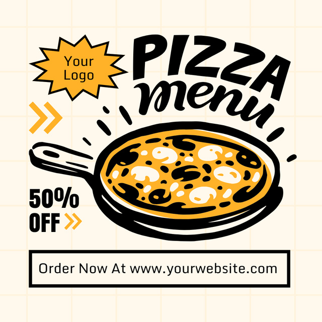 Discount on All Italian Pizza Menu Instagram Πρότυπο σχεδίασης