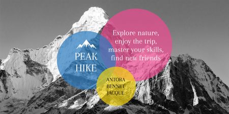 Peak hike trip announcement Image Design Template
