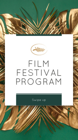 Film Festival golden palm Instagram Story Design Template