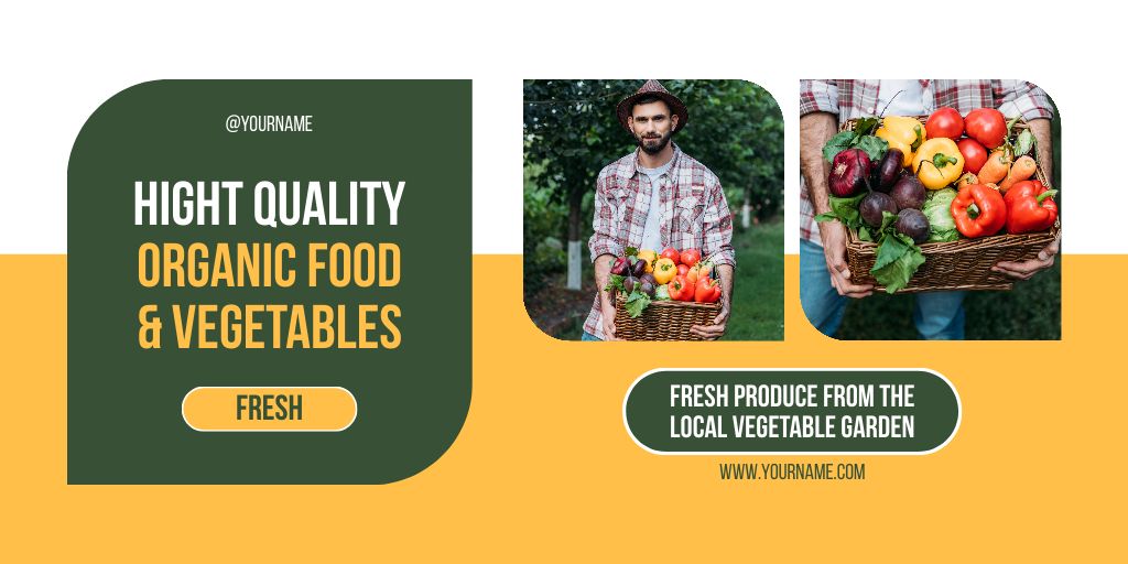 Plantilla de diseño de High Quality Food and Vegetable Sale Announcement Twitter 