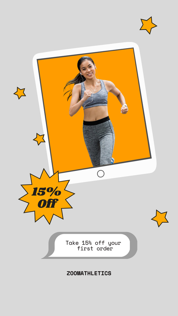 Template di design Sport Clothes Sale Offer Grey Instagram Story