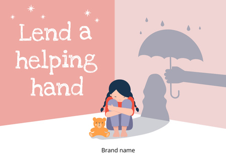 Motivation of Lending Helping Hand Postcard 5x7in Design Template