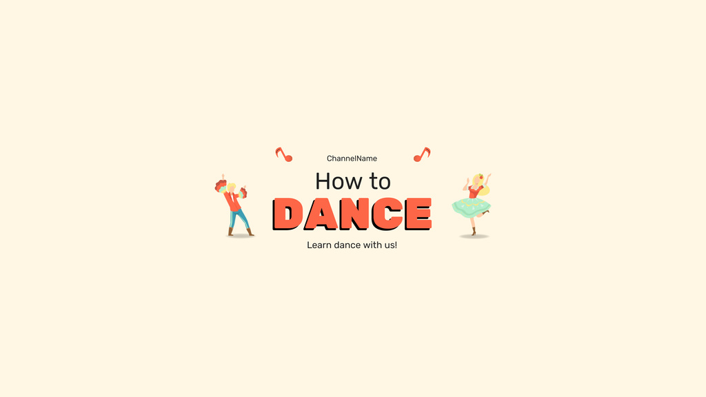 Ontwerpsjabloon van Youtube van Blog about How to Dance