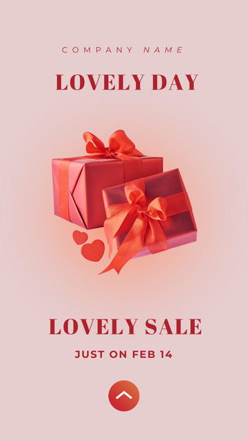 Presents With Hearts Sale Offer Instagram Video Story Design Template