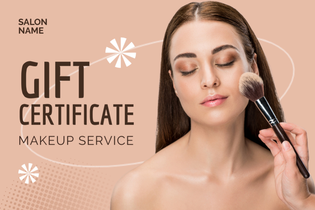 Ontwerpsjabloon van Gift Certificate van Makeup Gift Voucher Offer