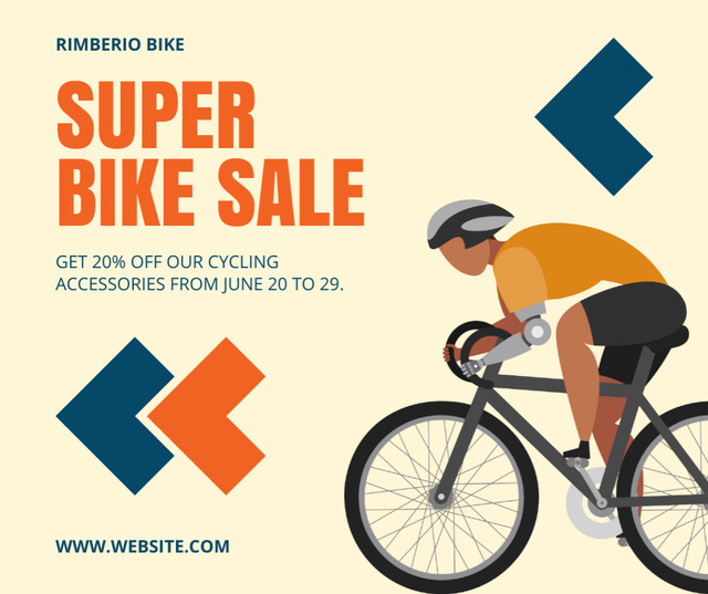 Designvorlage Super Sale of Sportive Bikes für Facebook