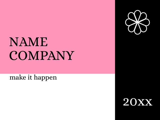 Ontwerpsjabloon van Presentation van Company Emblem on Pink and Black