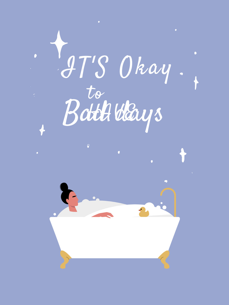 Template di design Cute Inspirational illustration about Mental Health Poster US
