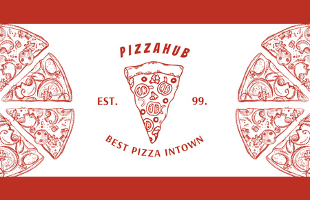 町で最高のピザの提供 Business Card 85x55mmデザインテンプレート