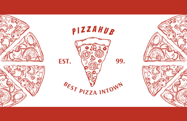 Modèle de visuel Best Pizza Offer in Town - Business Card 85x55mm