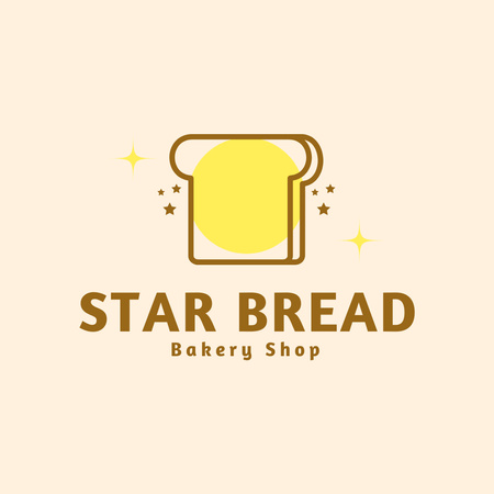 Bakery Ads with Piece of Bread Logo Design Template