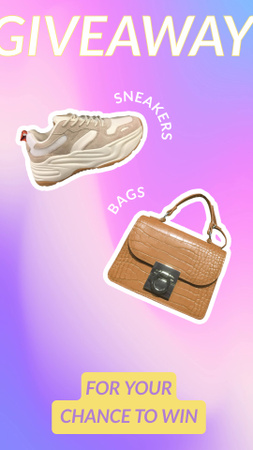 Fashion Giveaway of Stylish Bag and Footwear TikTok Video Design Template